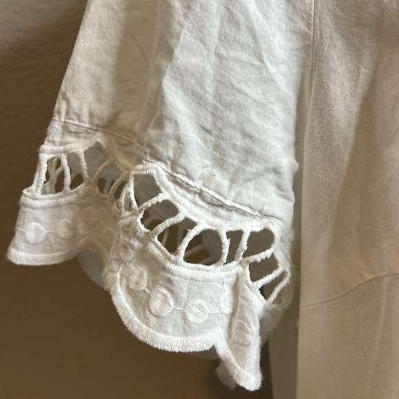 Lane Bryant White Eyelet Hem Blouse | Size 14/16 | 100% Cotton - Picture 4 of 7